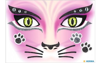 FACE ART STICKER PINK CAT